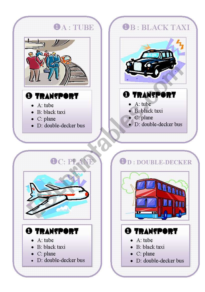 BRITAIN GO FISH CARD GAME - set 1  - transport