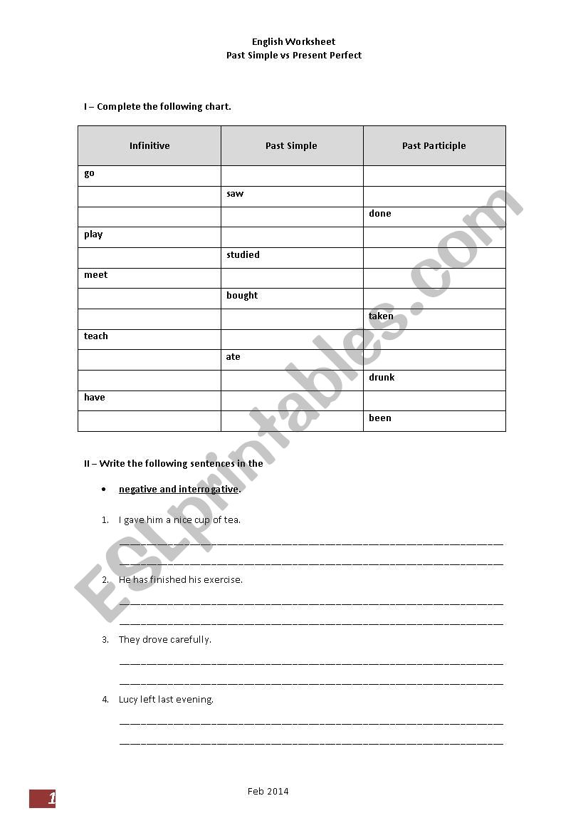 Past Simple vs Present Perfect