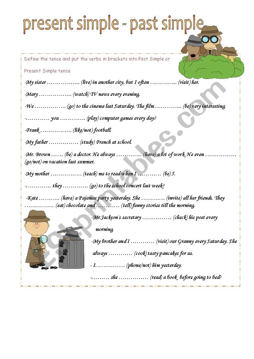 Present Simple - Past Simple worksheet