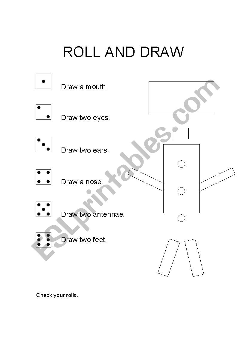 Roll and draw worksheet