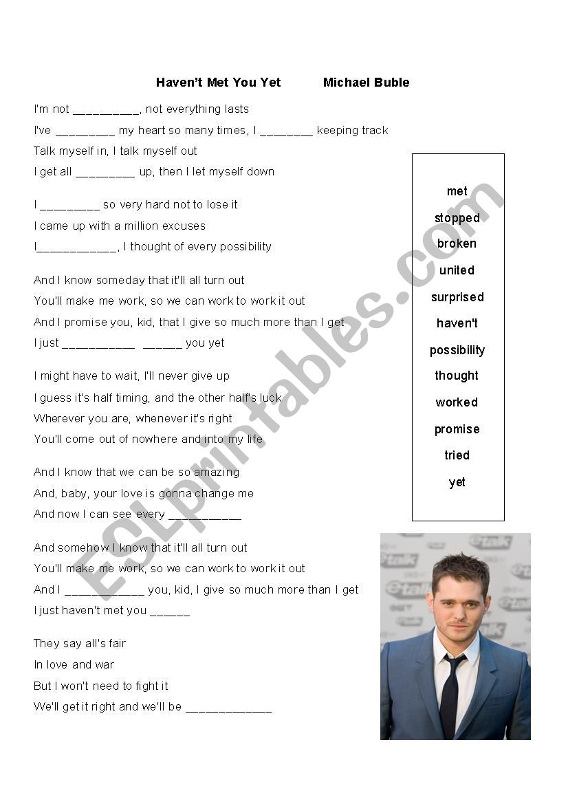 Present Perfect Havent Met You Yet Michael Buble 