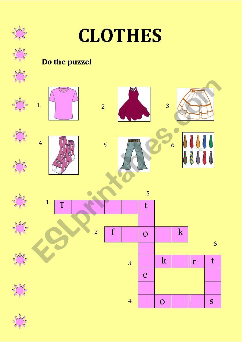 Clothes worksheet