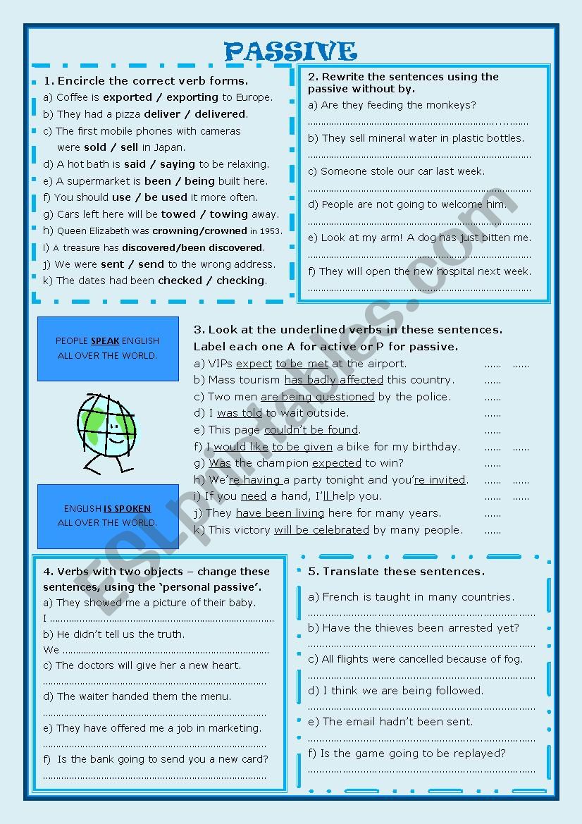 PASSIVE - Level B1-B1+ worksheet