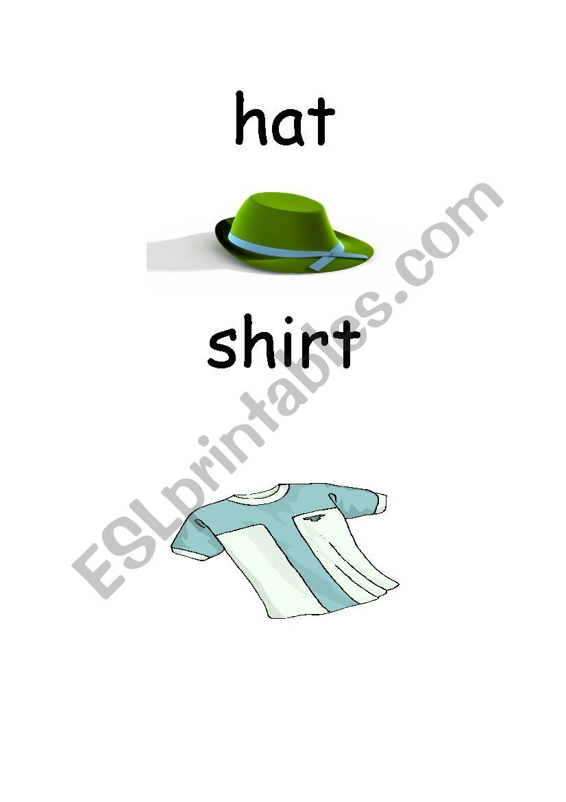 clothes flashcards worksheet