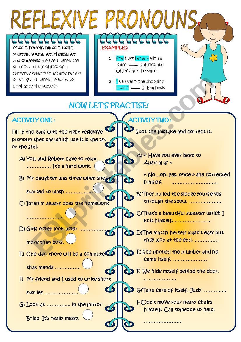 REFLEXIVE PRONOUNS worksheet