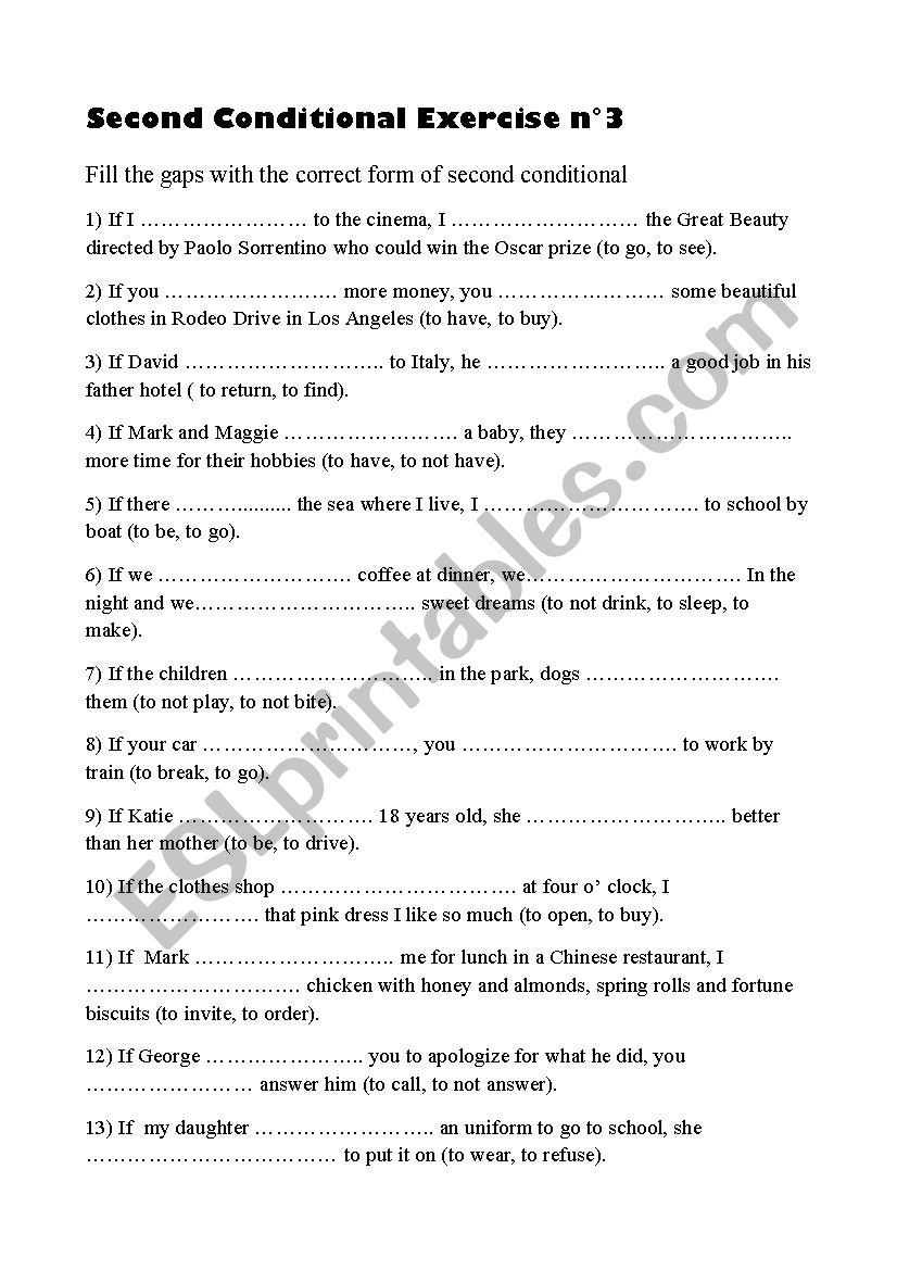 Second Conditional Exercise nÂ°3