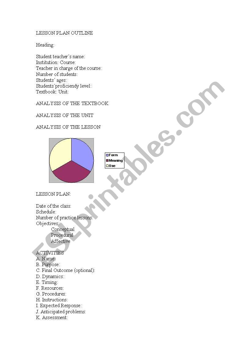 Lesson Plan Template worksheet