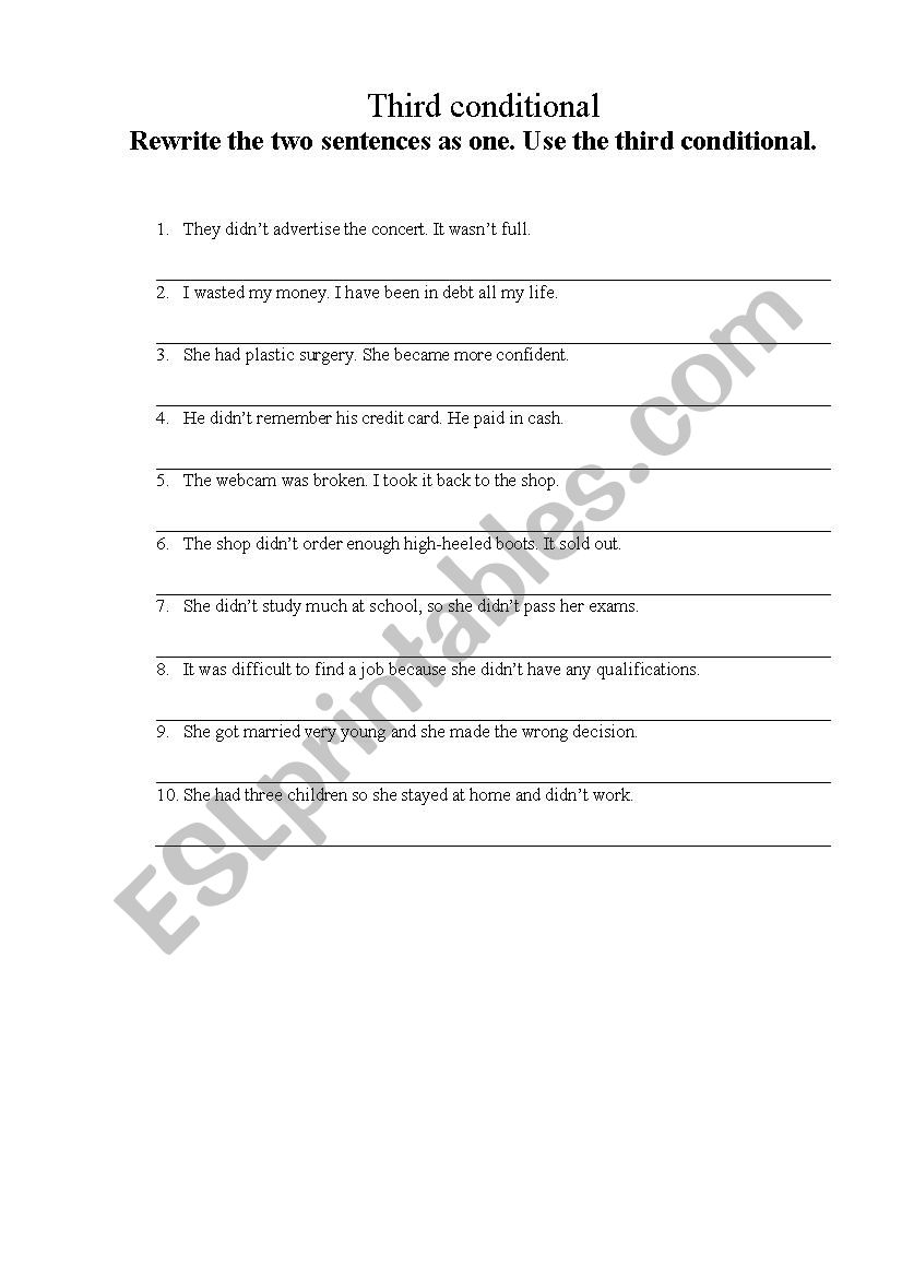 Third Conditional worksheet