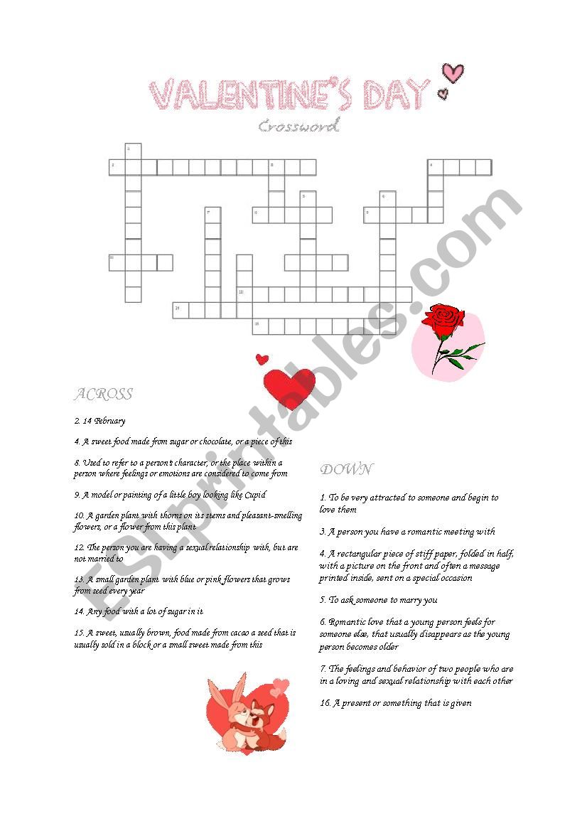 Valentines day worksheet