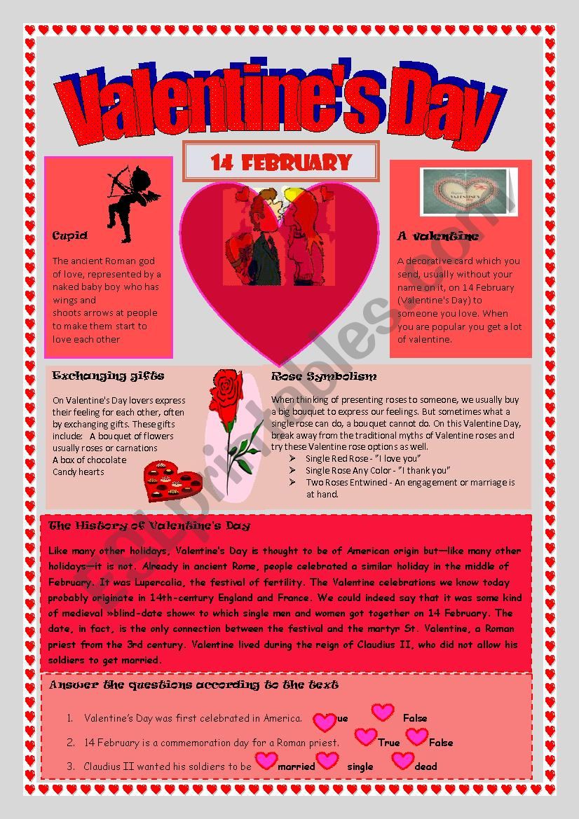 Valentine´s Day - ESL worksheet by Ginggoiz