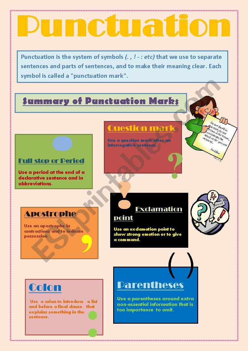 Punctuation worksheet