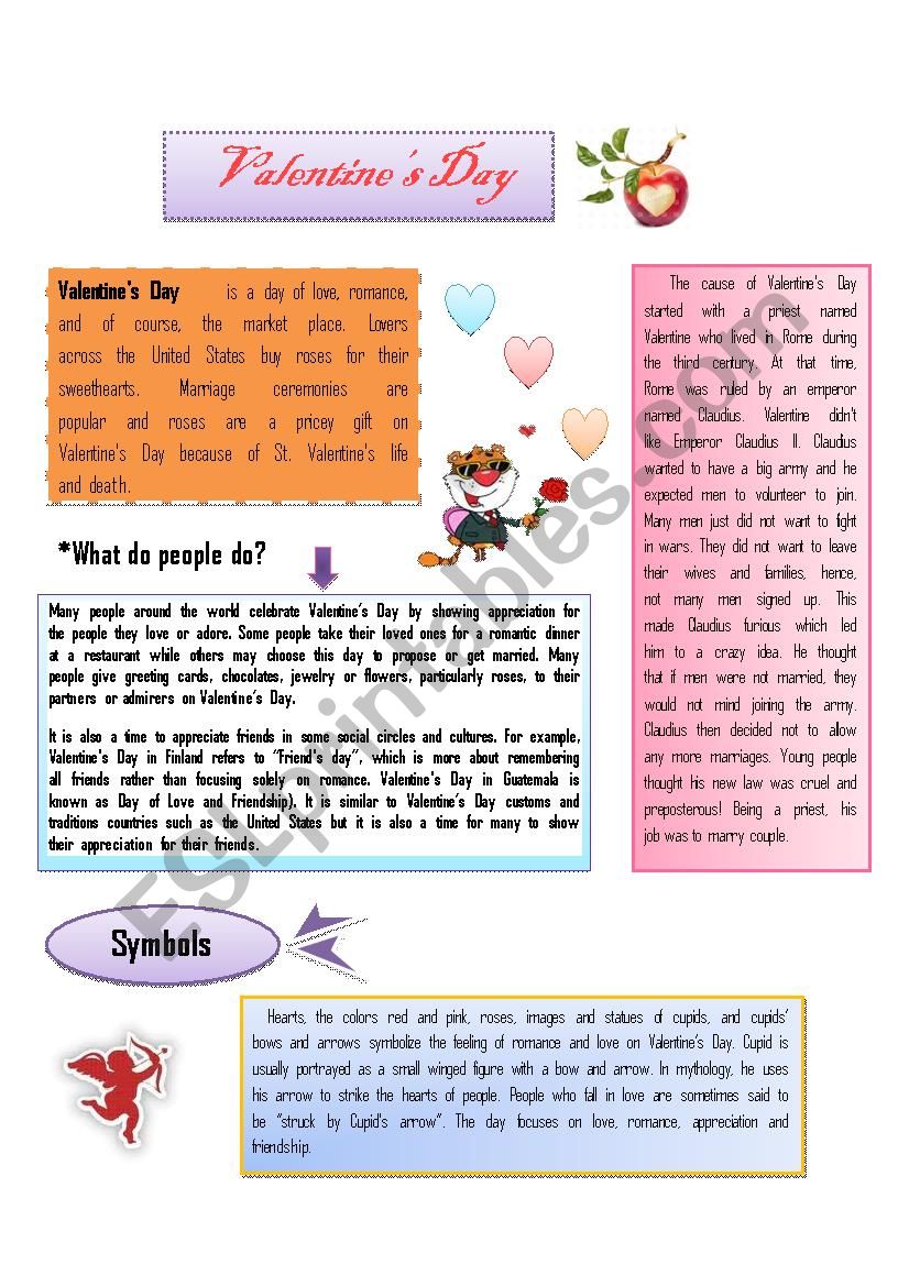 Valentines Day worksheet