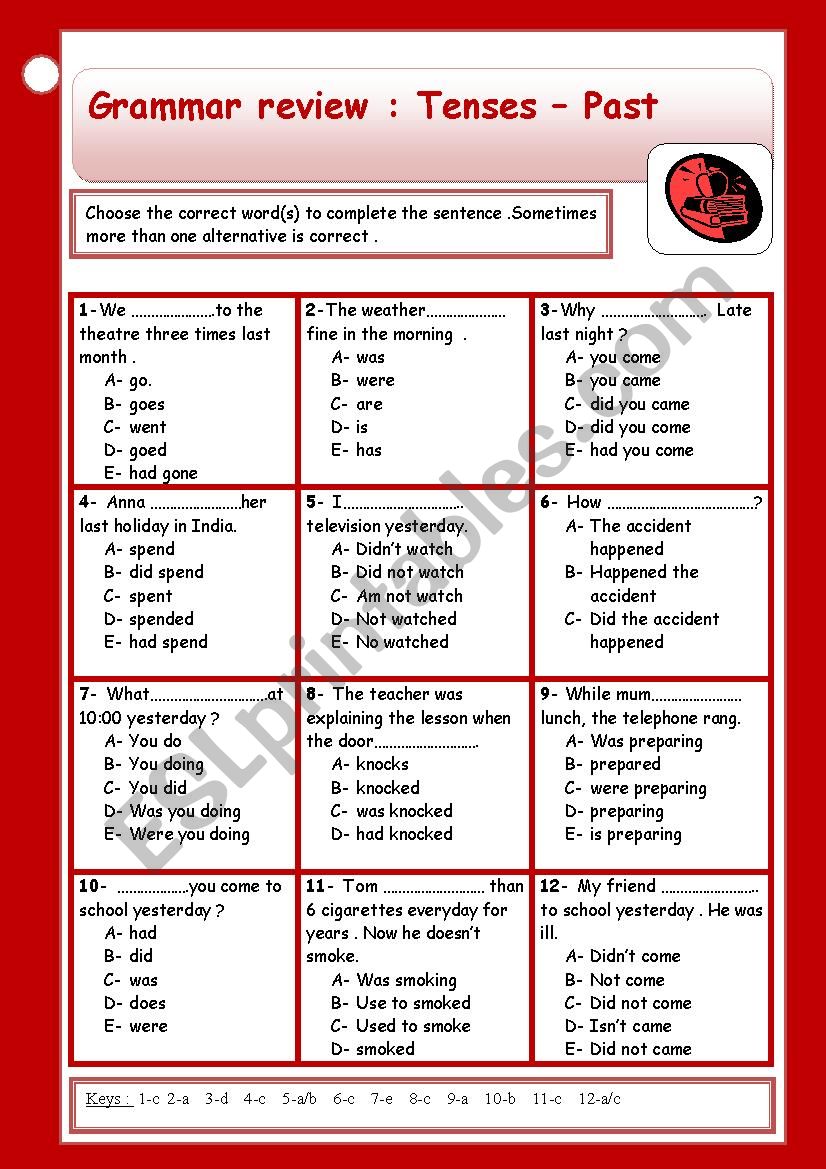 grammar-review-tenses-past-keys-esl-worksheet-by-mestour-m