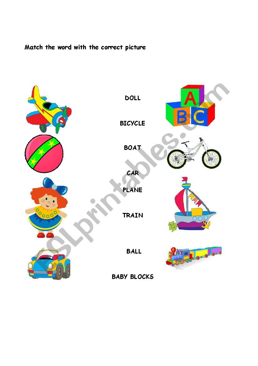 Toys worksheet