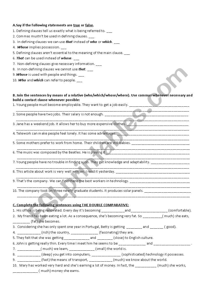 Relative pronouns + double comparative