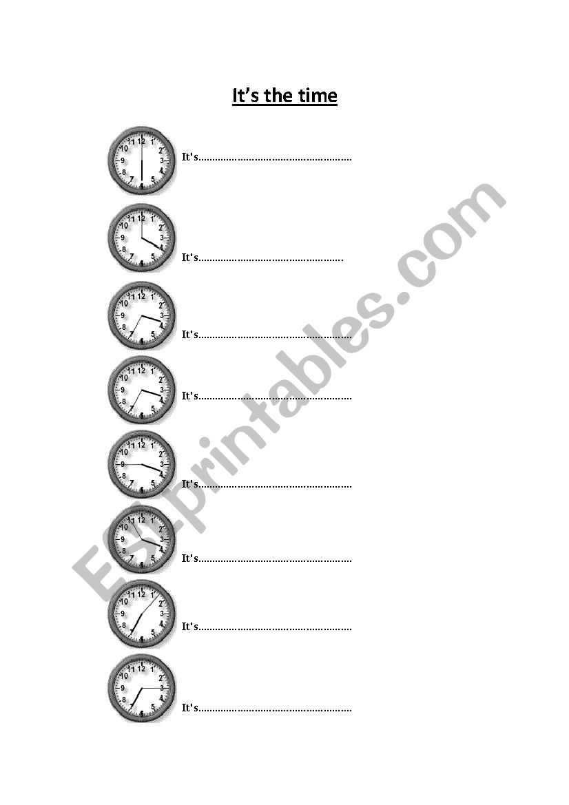 What time is it? worksheet
