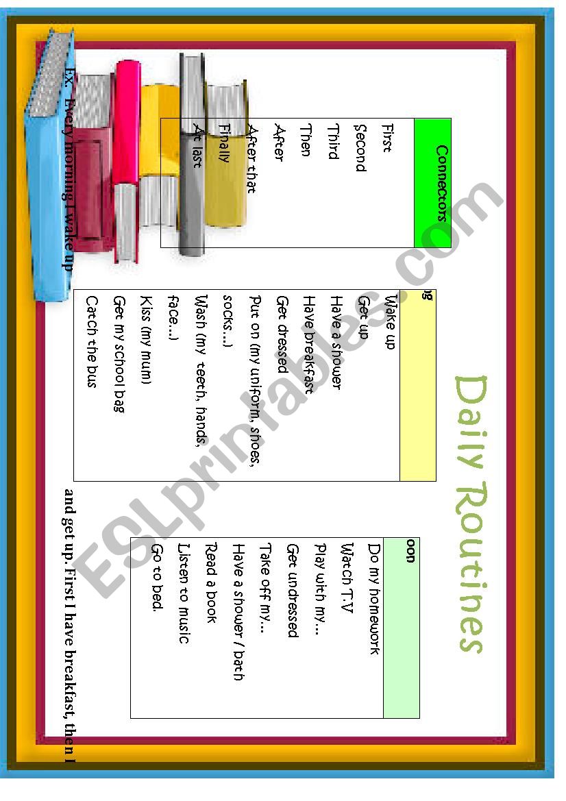 Daily routines worksheet