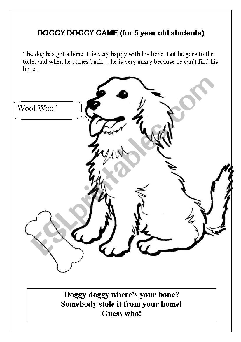 Doggy doggy nursery rhyme worksheet