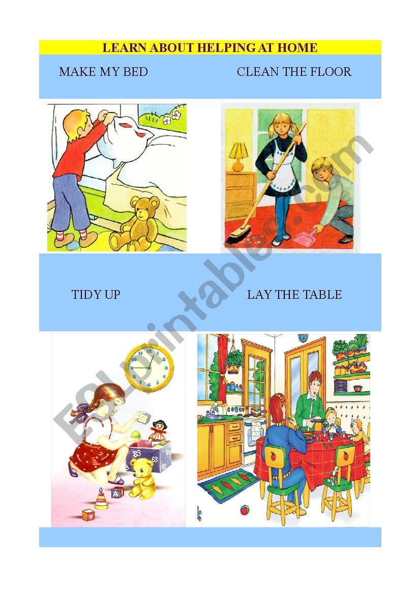 Helping at home worksheet