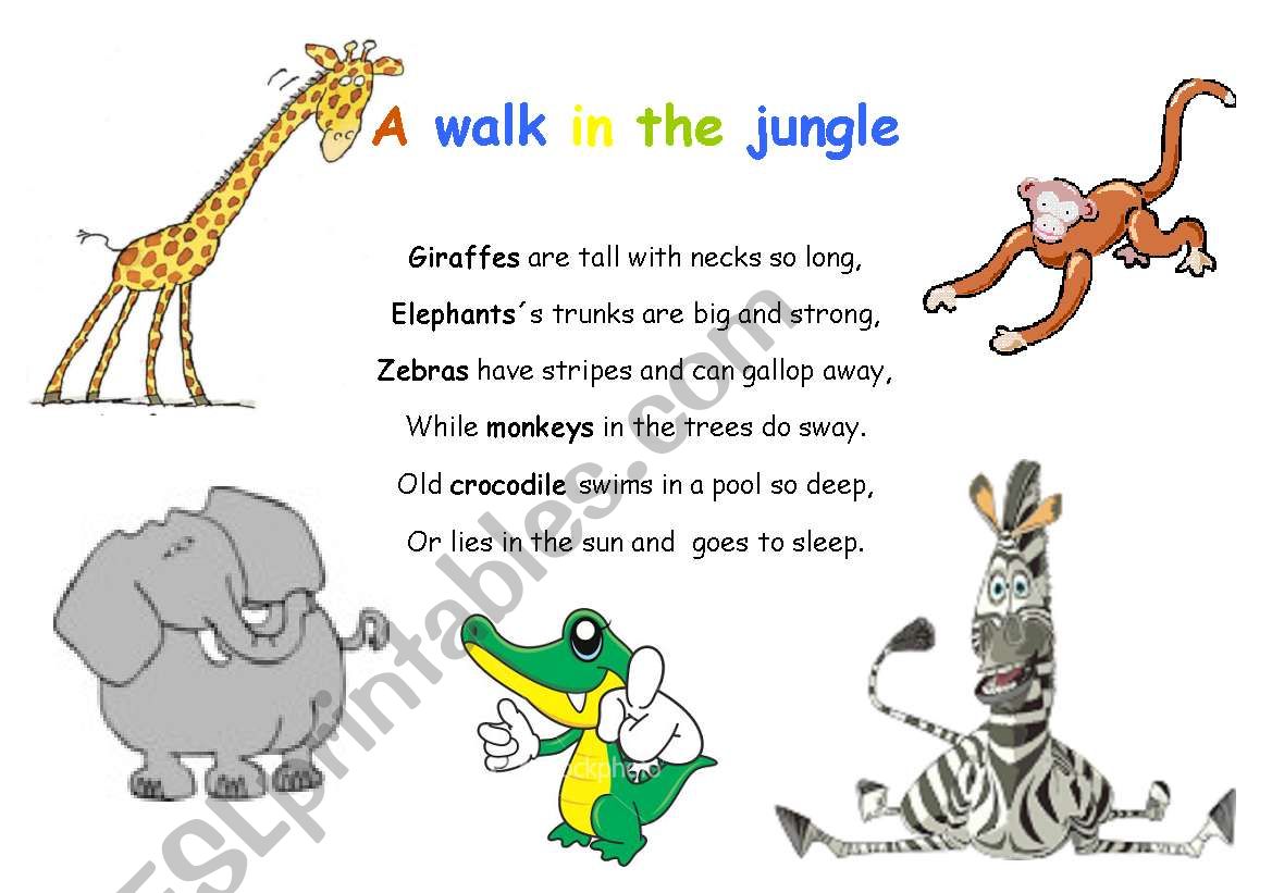 A walk in the jungle (action rhyme)