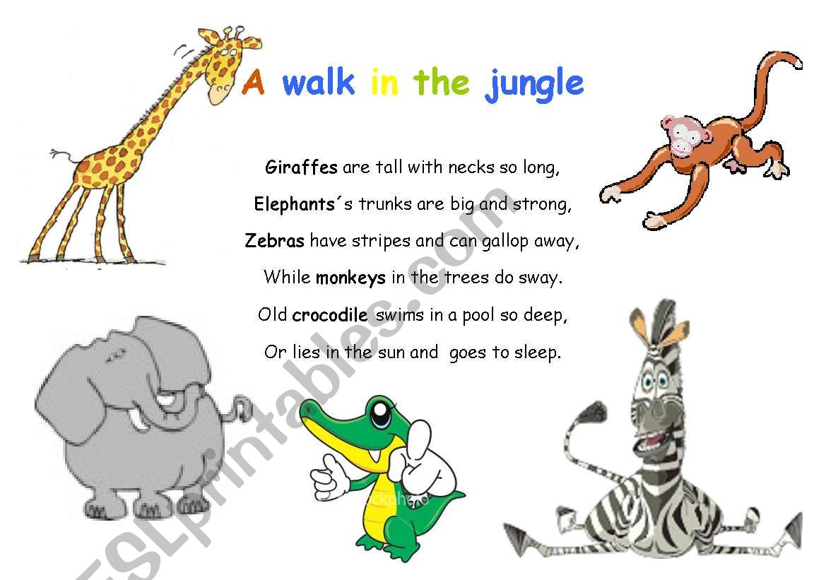 A walk in the jungle (action rhyme)