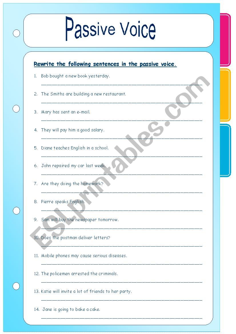 Passive voice worksheet