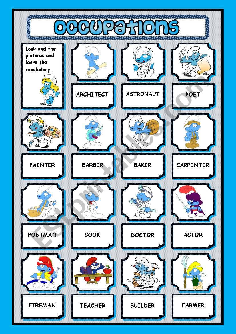 OCCUPATIONS - PICTIONARY worksheet