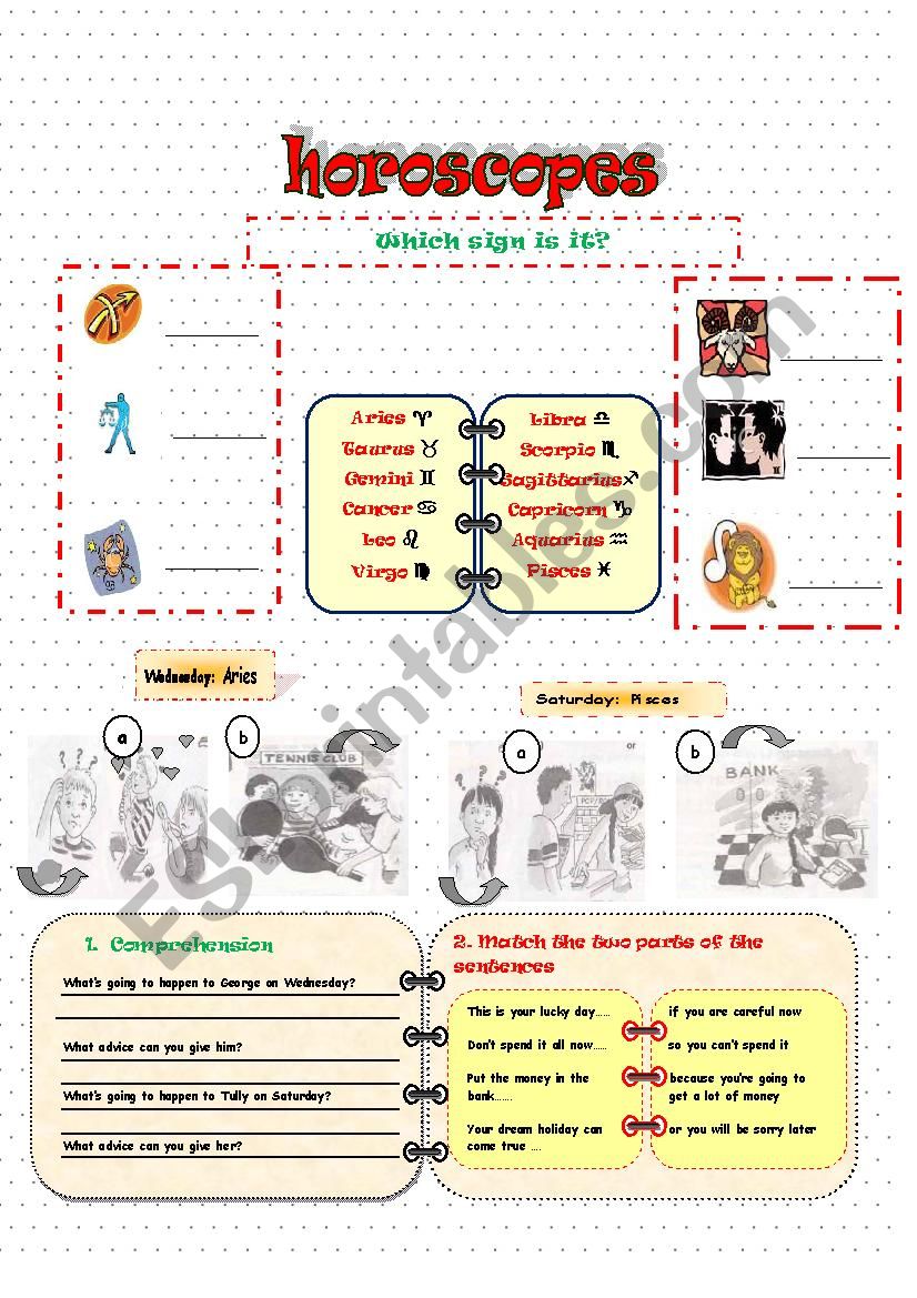 Sun signs-be going to worksheet