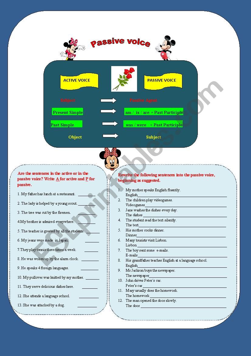 Passive voice worksheet