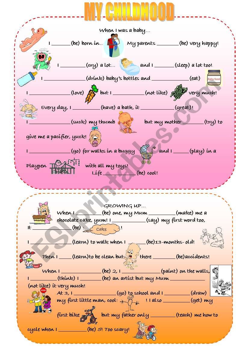 Childhood vocabulary and simple past