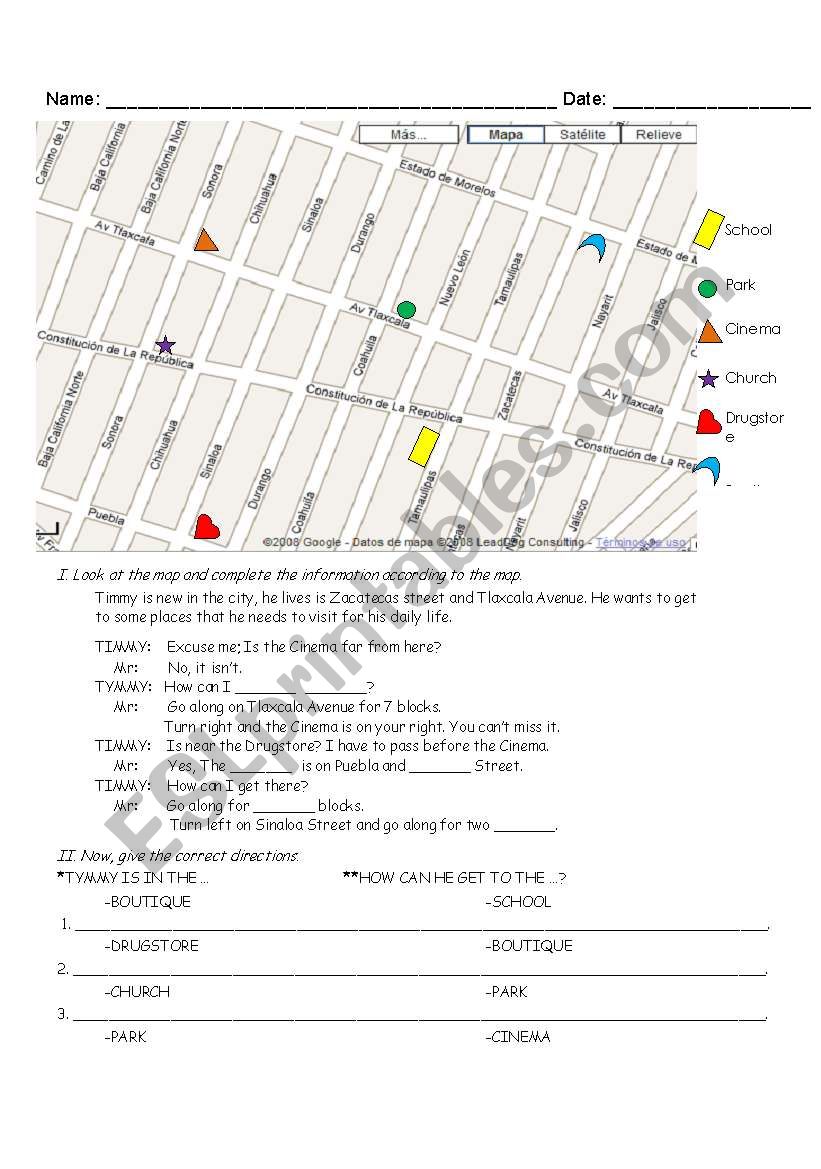 Help Timmy worksheet
