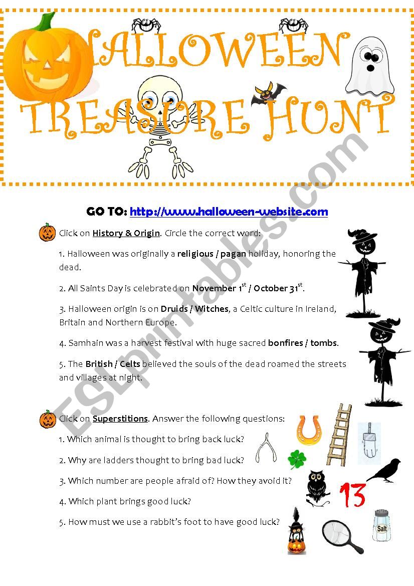 Halloween Treasure Hunt worksheet