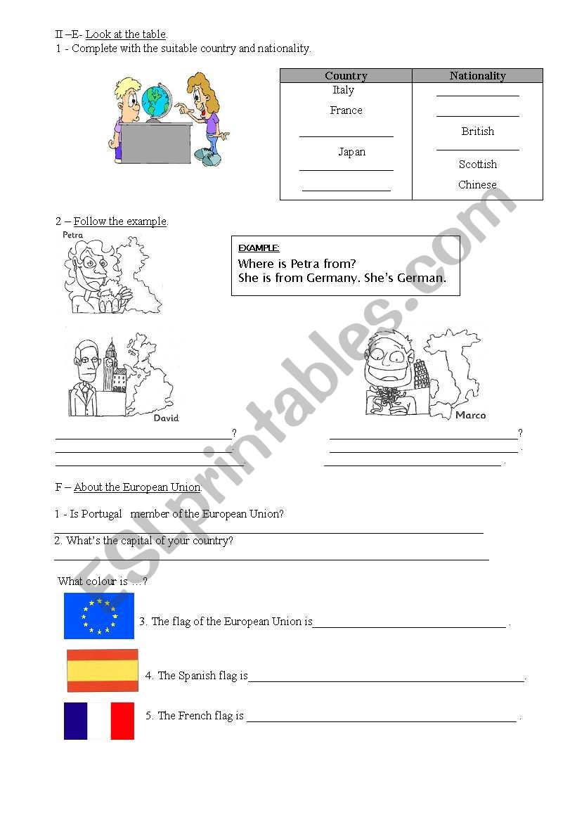 Test - Identifying people 2 worksheet