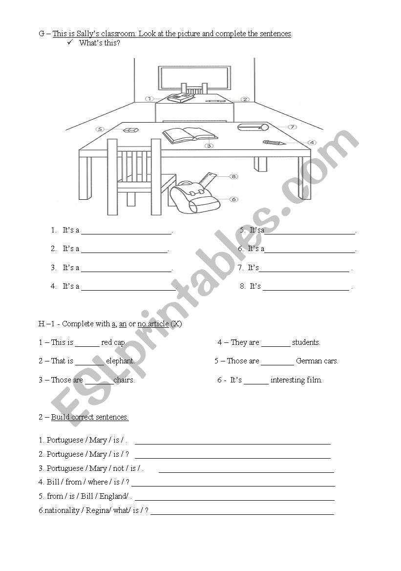 Test - Identifying people 3 worksheet