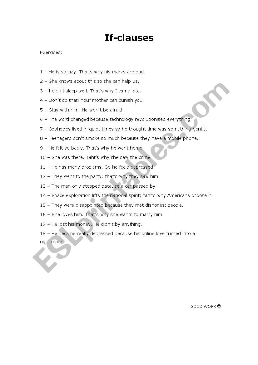 If-clauses worksheet