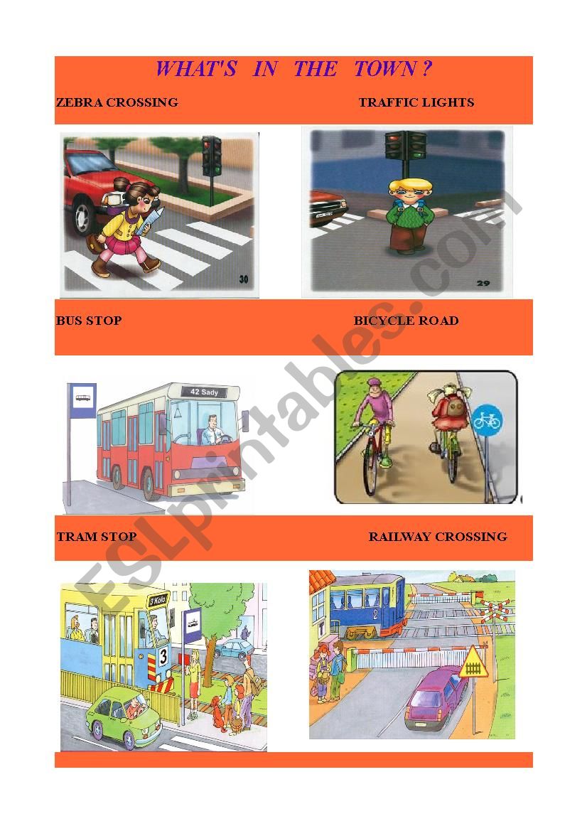 What´s in the town? worksheet