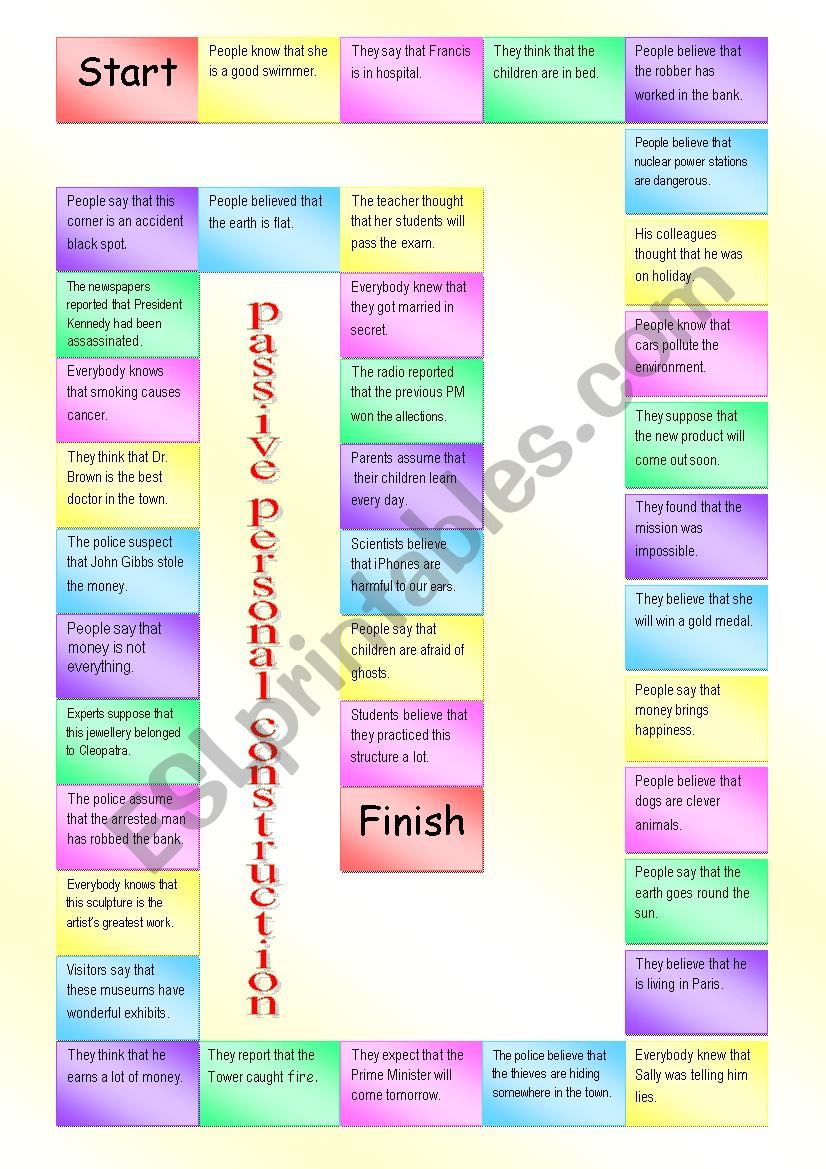 Passive personal construction worksheet