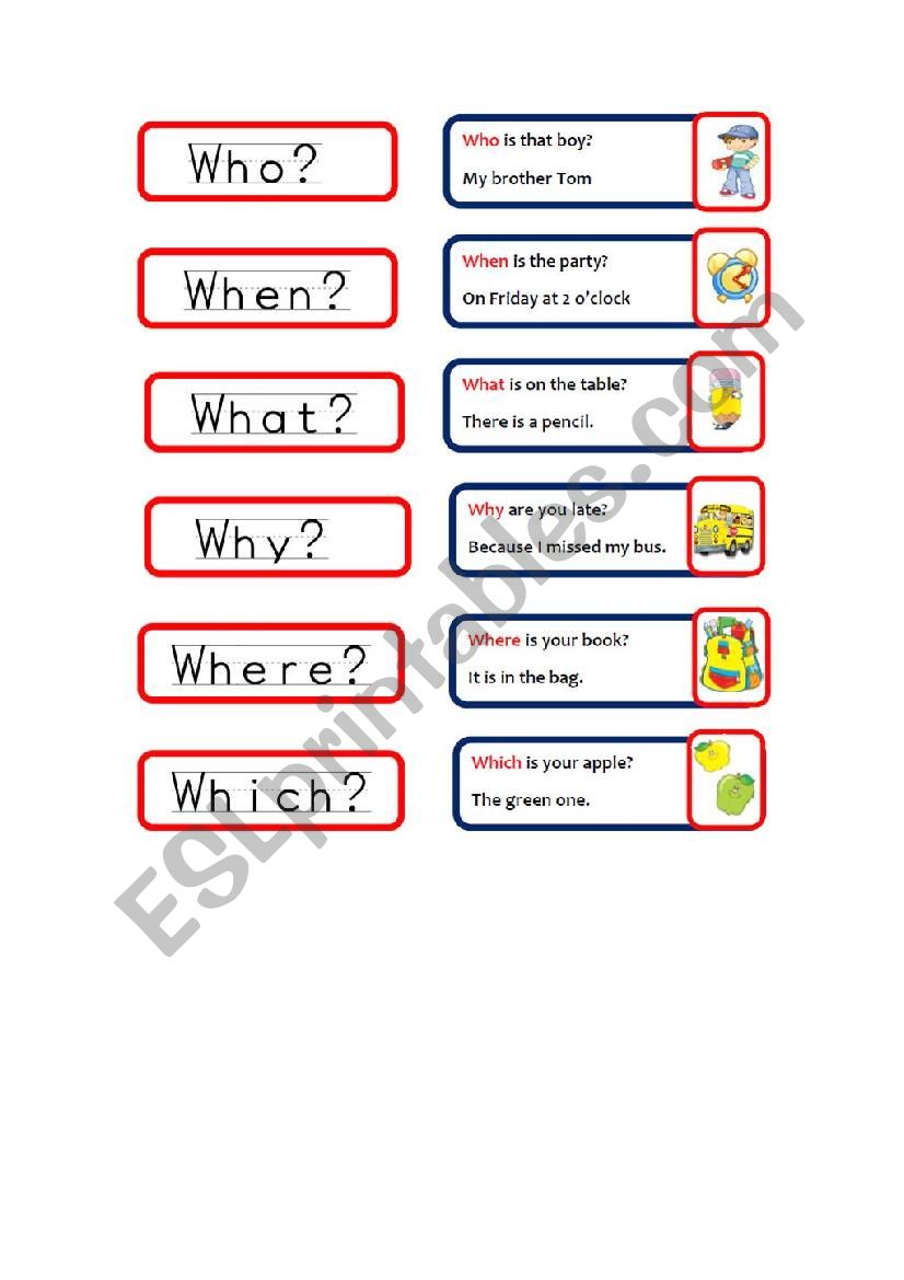 Questions worksheet