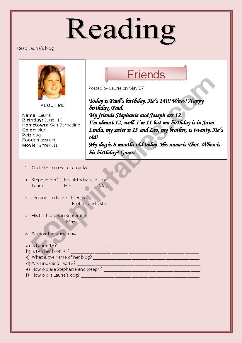 Laurie worksheet