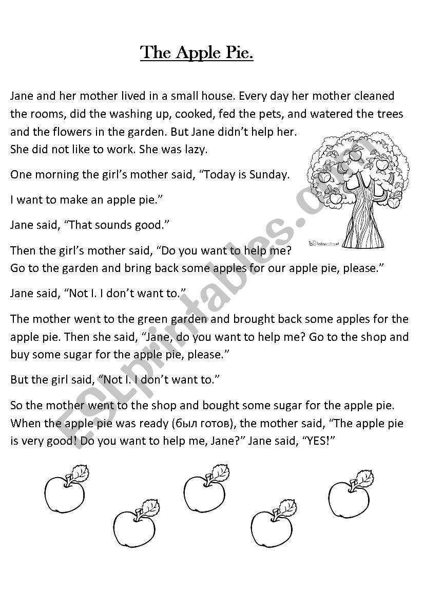 The Apple Pie worksheet