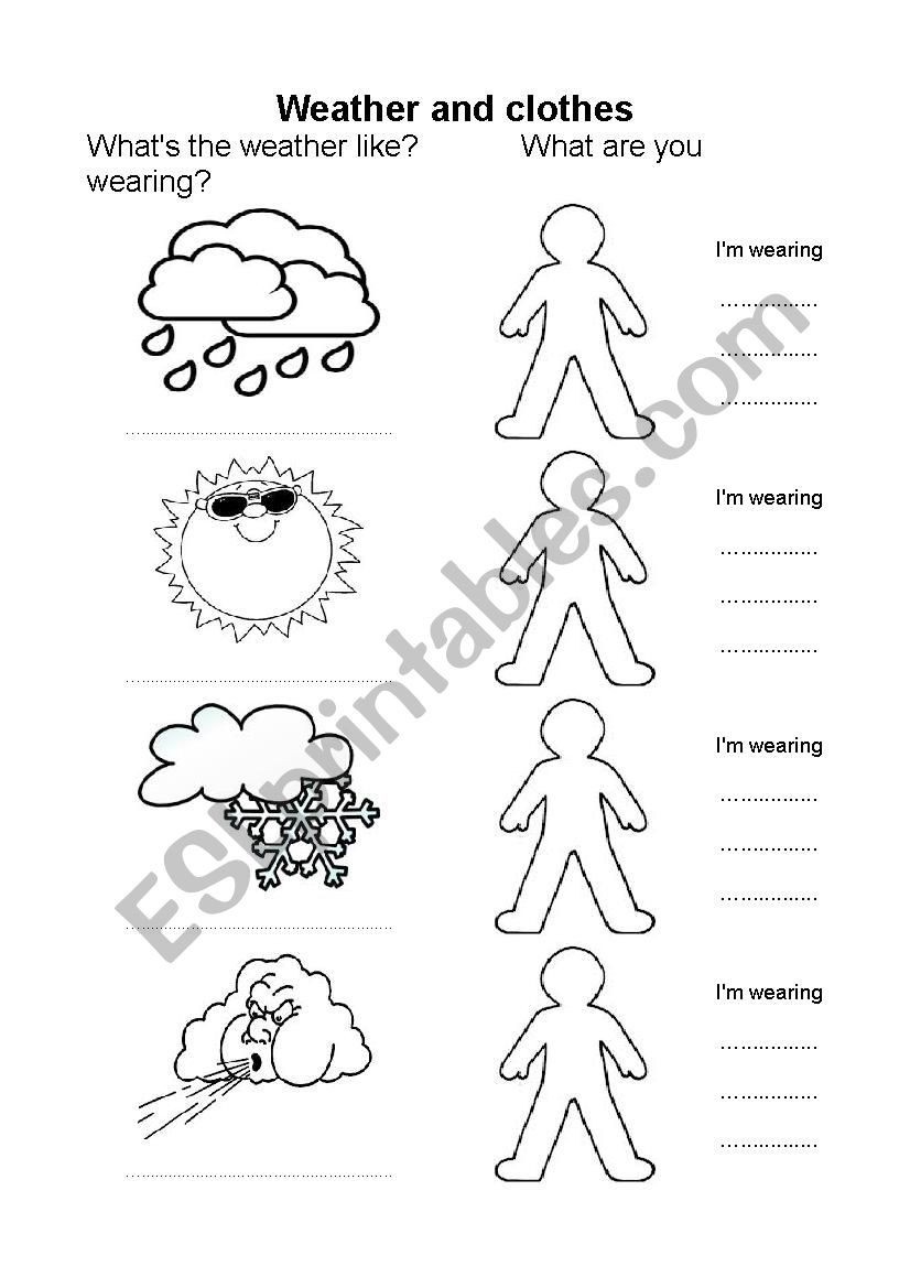 Weather and clothes worksheet