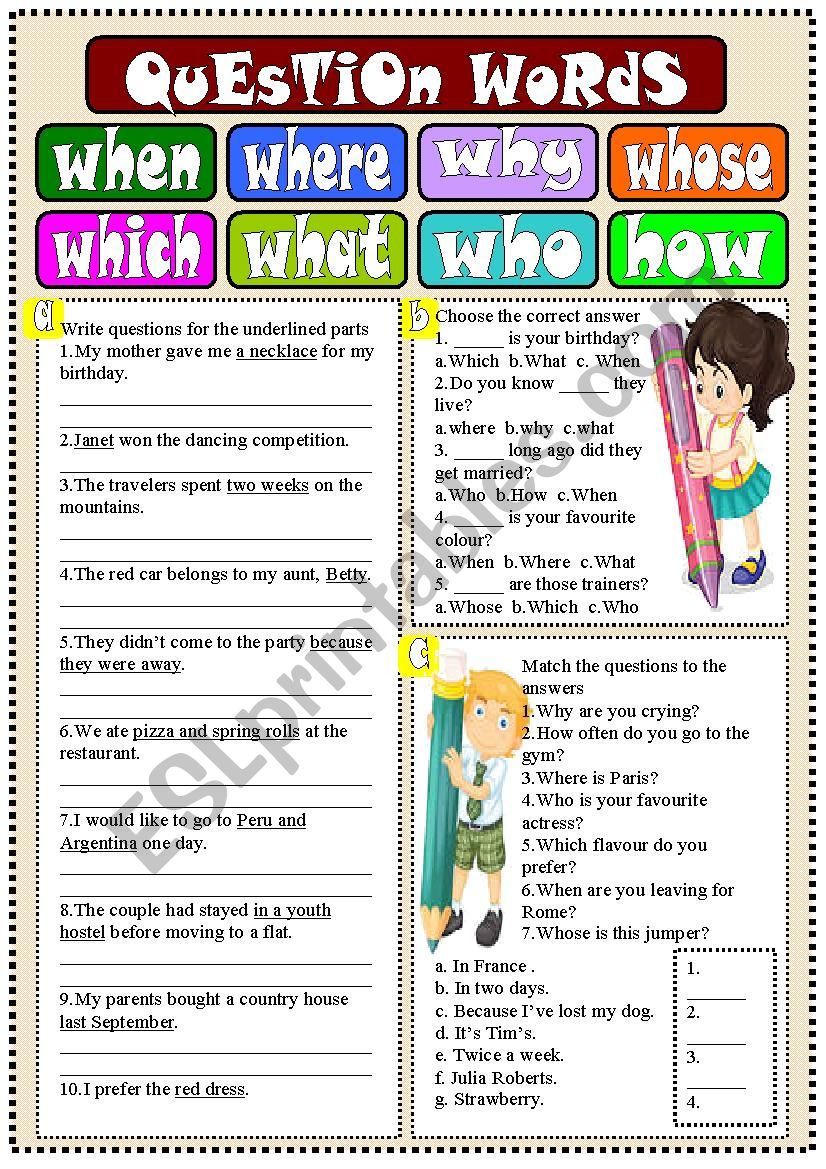 Questions worksheet