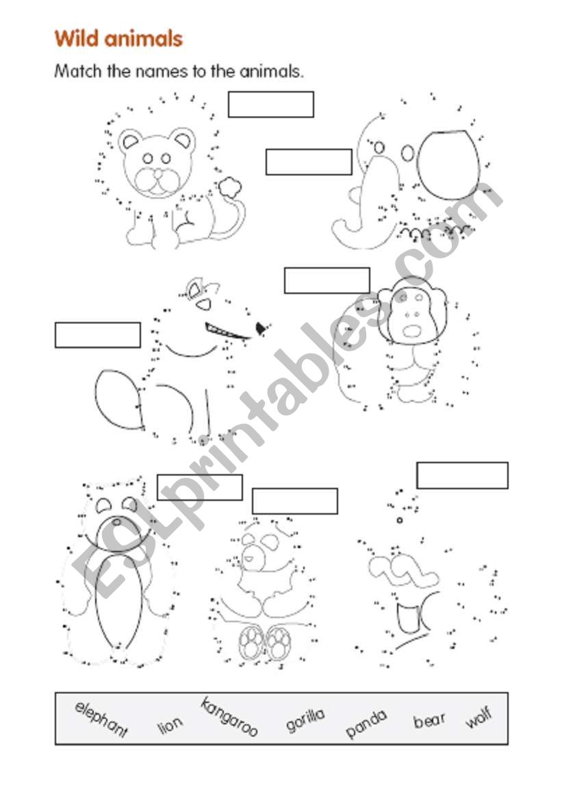 Wild animals worksheet