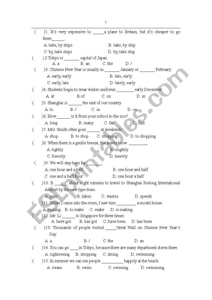 grammar practice worksheet