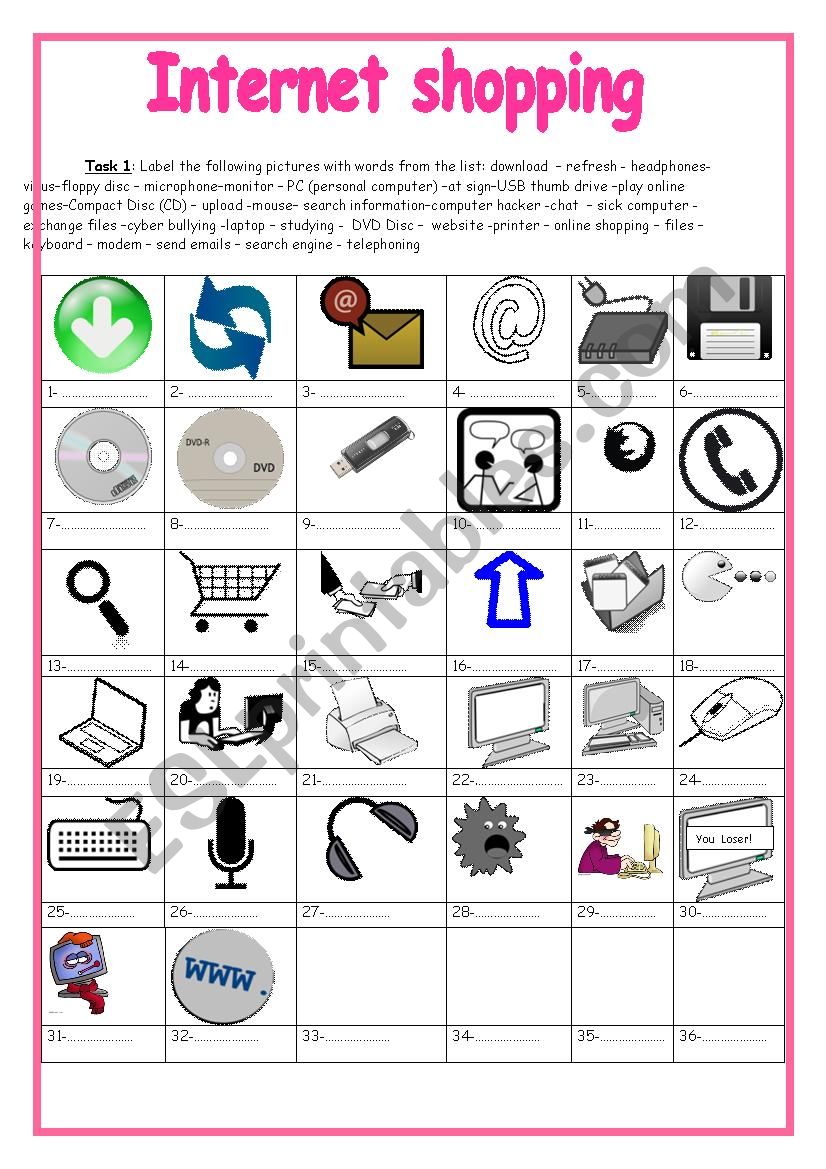 Internet shopping (9th form) +key