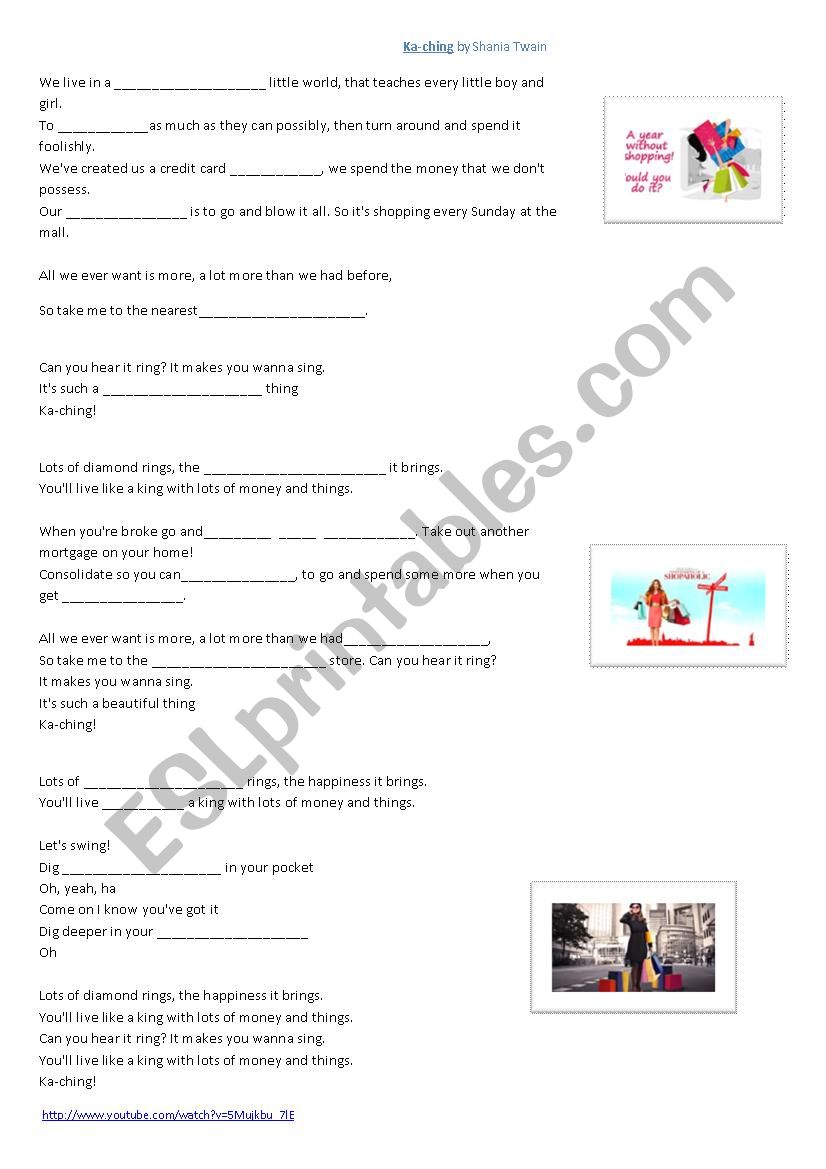 Ka-Ching worksheet