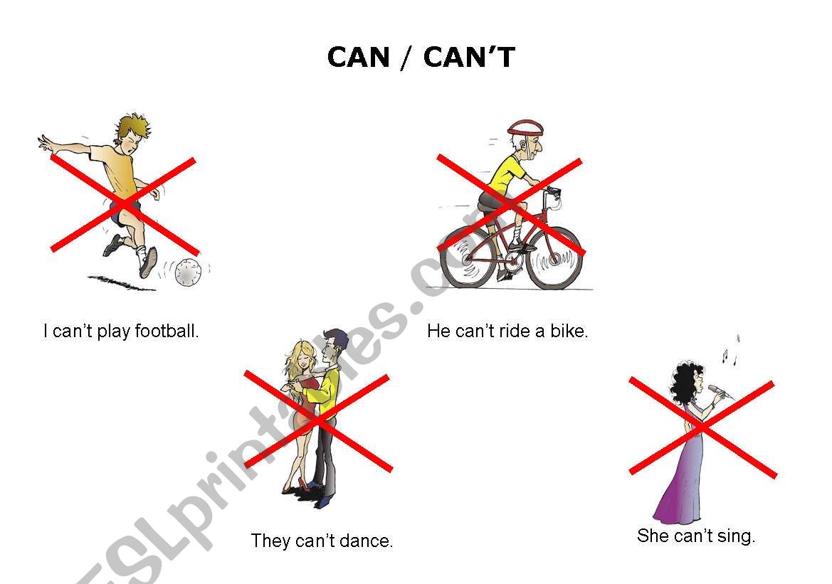 Can / Cant worksheet