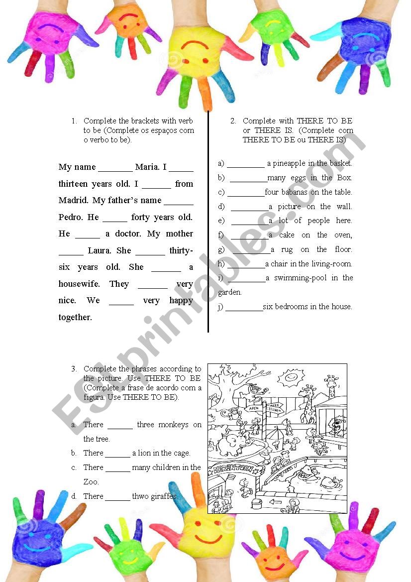 VERB TO BE AND THERE TO BE  worksheet