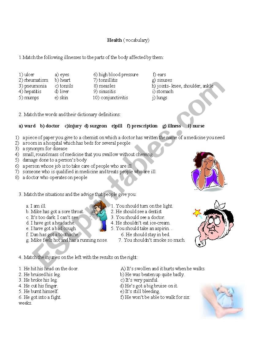 Health worksheet