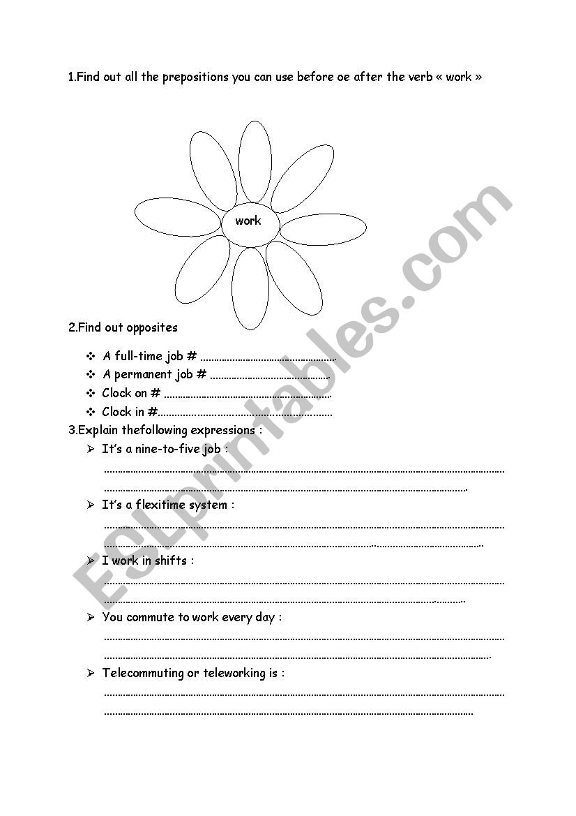 Remedial work worksheet